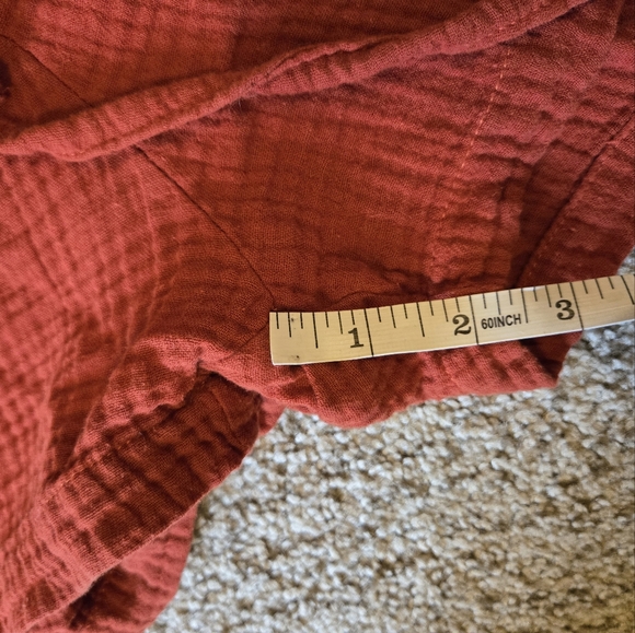 Yu'as Burnt Orange Red Cotton Gauze Shorts - Picture 9 of 12